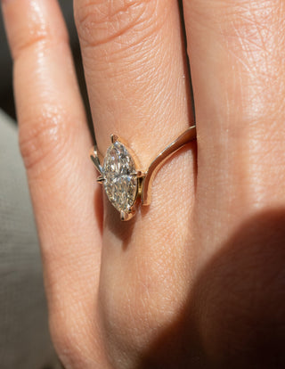 1.50CT-2.50CT Marquise Moissanite Unique Diamond Rings Engagement With Matching Band