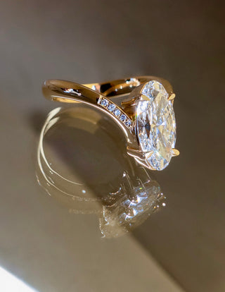 2.0CT-3.0CT Oval Moissanite Diamond Unique Engagement Couple Ring Design With Matching Diamond Band