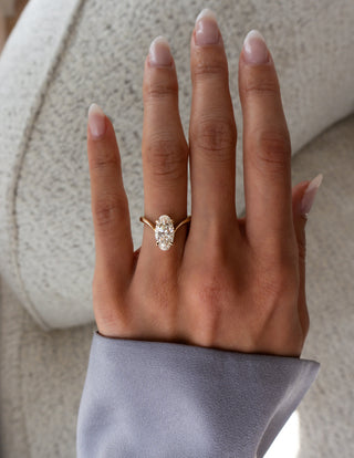 2.0CT-3.0CT Oval Moissanite Unique Diamond Fashion Rings Engagement With Matching Classic Diamond Band