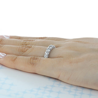 Dazzling round full eternity moissanite wedding band top view image 2
