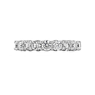 Dazzling round full eternity moissanite wedding band angled view showing its sparkle image 2