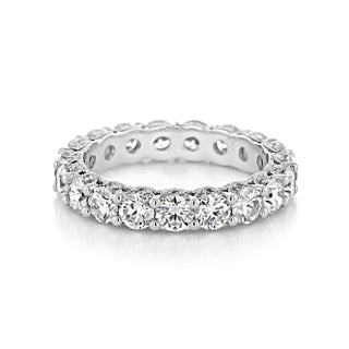 Dazzling round full eternity moissanite wedding band front view image 2