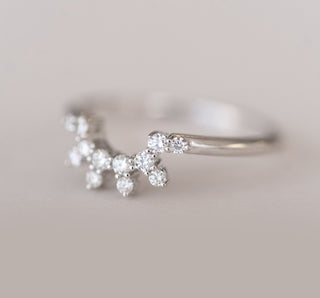 0.23ct Round Cut Unique Moissanite Diamond Wedding Band