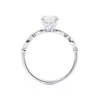 Graceful 1.50ct princess solitaire moissanite ring side profile view