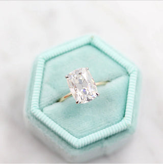 3.63CT Elongated Cushion Solitaire Moissanite Diamond Engagement Ring