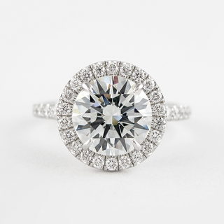 1.0CT Round Brilliant Cut Moissanite Halo Engagement Ring