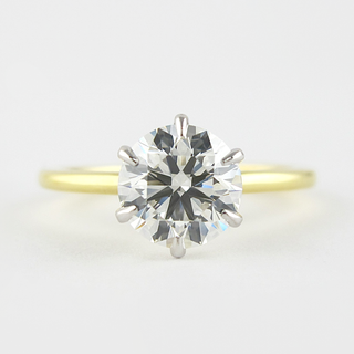 1.0CT Round Cut Solitaire Moissanite Engagement Ring