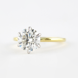 1.0CT Round Cut Solitaire Moissanite Engagement Ring