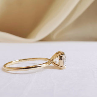 1.50 CT Cushion Solitaire Halo Moissanite Engagement Ring side view