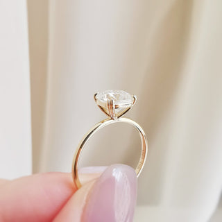 1.50 CT Cushion Solitaire Halo Moissanite Engagement Ring close up