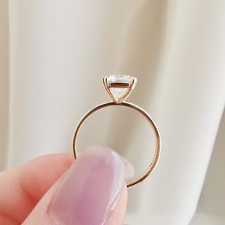 1.50 CT Cushion Solitaire Halo Moissanite Engagement Ring angle view