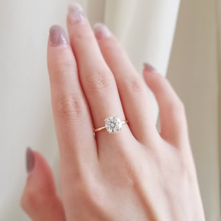 1.50 CT Cushion Solitaire Halo Moissanite Engagement Ring sparkle view