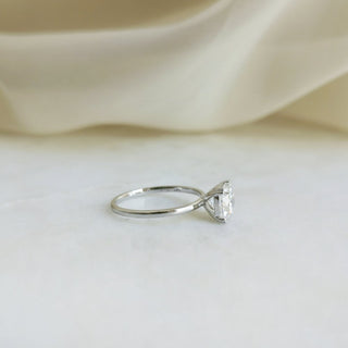 1.50 CT Cushion Solitaire Halo Moissanite Engagement Ring side view