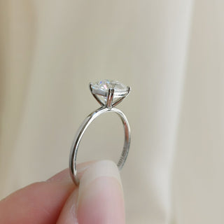 1.50 CT Cushion Solitaire Halo Moissanite Engagement Ring on hand