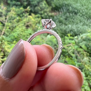 1.5 CT Round Brilliant Cut Pave Moissanite Engagement Ring side view