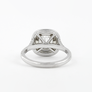 0.95CT Cushion Cut Double Halo Moissanite Engagement Ring
