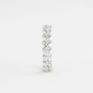 Vintage 1.32ct marquise full eternity moissanite wedding band close up of the setting