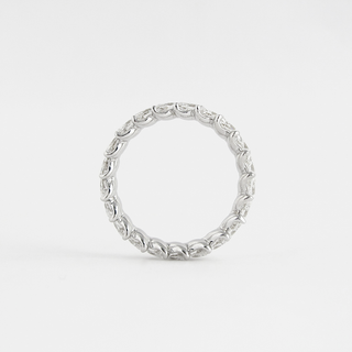 Vintage 1.32ct marquise full eternity moissanite wedding band side profile view