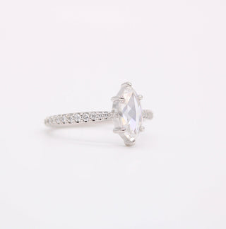 0.90ct Marquise Cut Pave Moissanite Diamond Engagement Ring
