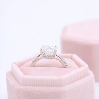 2.0 CT Oval Cut Solitaire Halo Moissanite Engagement Ring top view