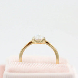 1.0CT Round Rose Cut Solitaire Moissanite Diamond Engagement Ring