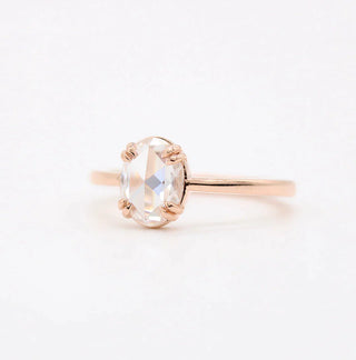 Timeless 1.33ct oval solitaire moissanite ring front view