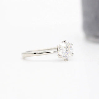 Brilliant 1.0ct round solitaire moissanite ring top view