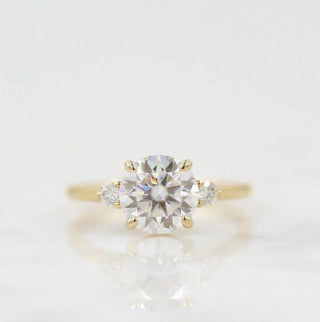 1.80CT Round Cut Three Stone Moissanite Engagement Ring