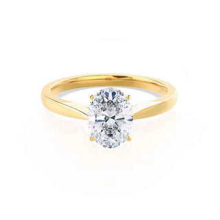 Radiant 1.50ct oval solitaire moissanite ring side profile view
