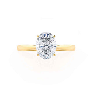 Radiant 1.50ct oval solitaire moissanite ring close up of the setting