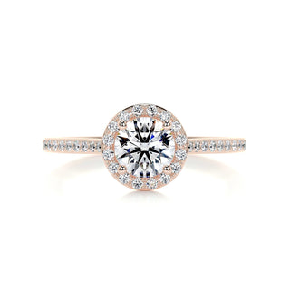 Chic 1.0ct round halo moissanite ring front view image 2