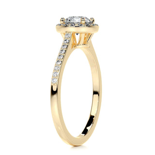 Chic 1.0ct round halo moissanite ring front view image 3