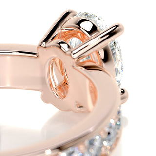 1.0 CT Oval Cut Pave Diamond Moissanite Engagement Ring