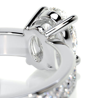 1.0 CT Oval Cut Pave Diamond Moissanite Engagement Ring