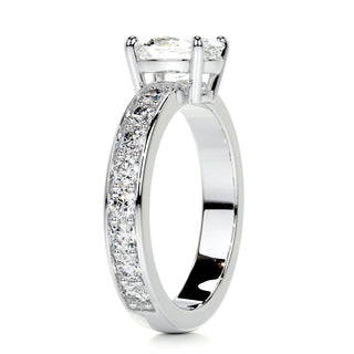 1.0 CT Oval Cut Pave Diamond Moissanite Engagement Ring