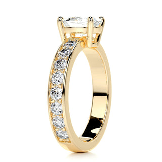 1.0 CT Oval Cut Pave Diamond Moissanite Engagement Ring