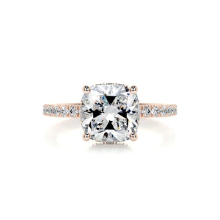 Exquisite 2.0ct cushion hidden halo moissanite ring front view image 2
