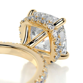 Exquisite 2.0ct cushion hidden halo moissanite ring front view image 3