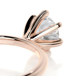 0.75 CT Round Cut Solitaire Halo Moissanite Engagement Ring side view