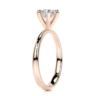 0.75 CT Round Cut Solitaire Halo Moissanite Engagement Ring top view