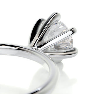 Brilliant 1.0ct round solitaire moissanite ring angled view showing its sparkle