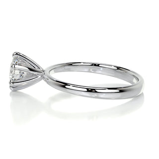 0.75 CT Round Cut Solitaire Halo Moissanite Engagement Ring side view