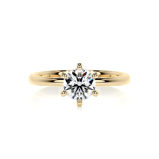 0.75 CT Round Cut Solitaire Halo Moissanite Engagement Ring top view