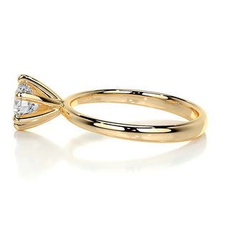0.75 CT Round Cut Solitaire Halo Moissanite Engagement Ring detail view