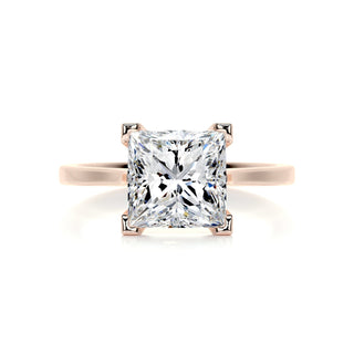 1.0 CT Princess Solitaire Halo Moissanite Engagement Ring front view