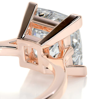 1.0 CT Princess Solitaire Halo Moissanite Engagement Ring side view