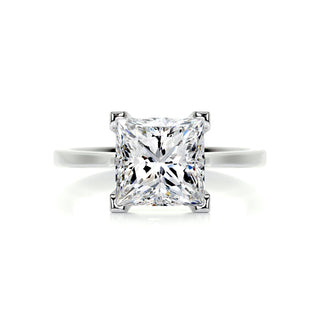 1.0 CT Princess Solitaire Halo Moissanite Engagement Ring angle view
