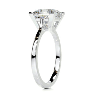 1.0 CT Princess Solitaire Halo Moissanite Engagement Ring band view