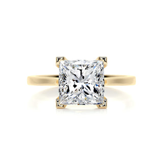 1.0 CT Princess Solitaire Halo Moissanite Engagement Ring front view