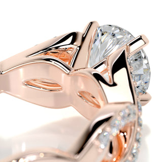 1.15ct Round Cut Split Shank Pave Moissanite Diamond Engagement Ring